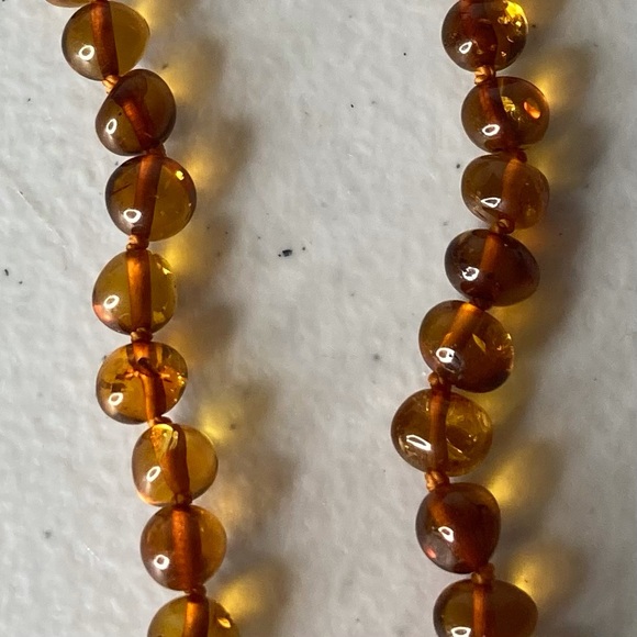 Authentic Baltic Amber Cognac Beaded Necklace 18" - Picture 4 of 16